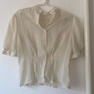 Women’s vintage sheer pin stripe blouse